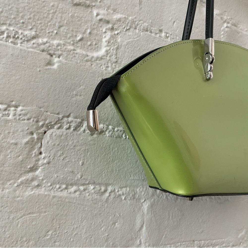 Beijo London Over The Moon Patent Green Shoulder Bag Y2K Vintage Holiday Party - Picture 7 of 14